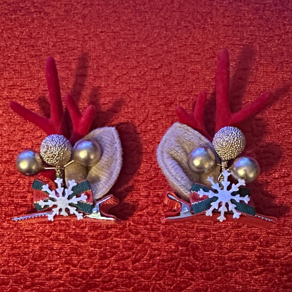 Festive Reindeer Antler Hair Clips